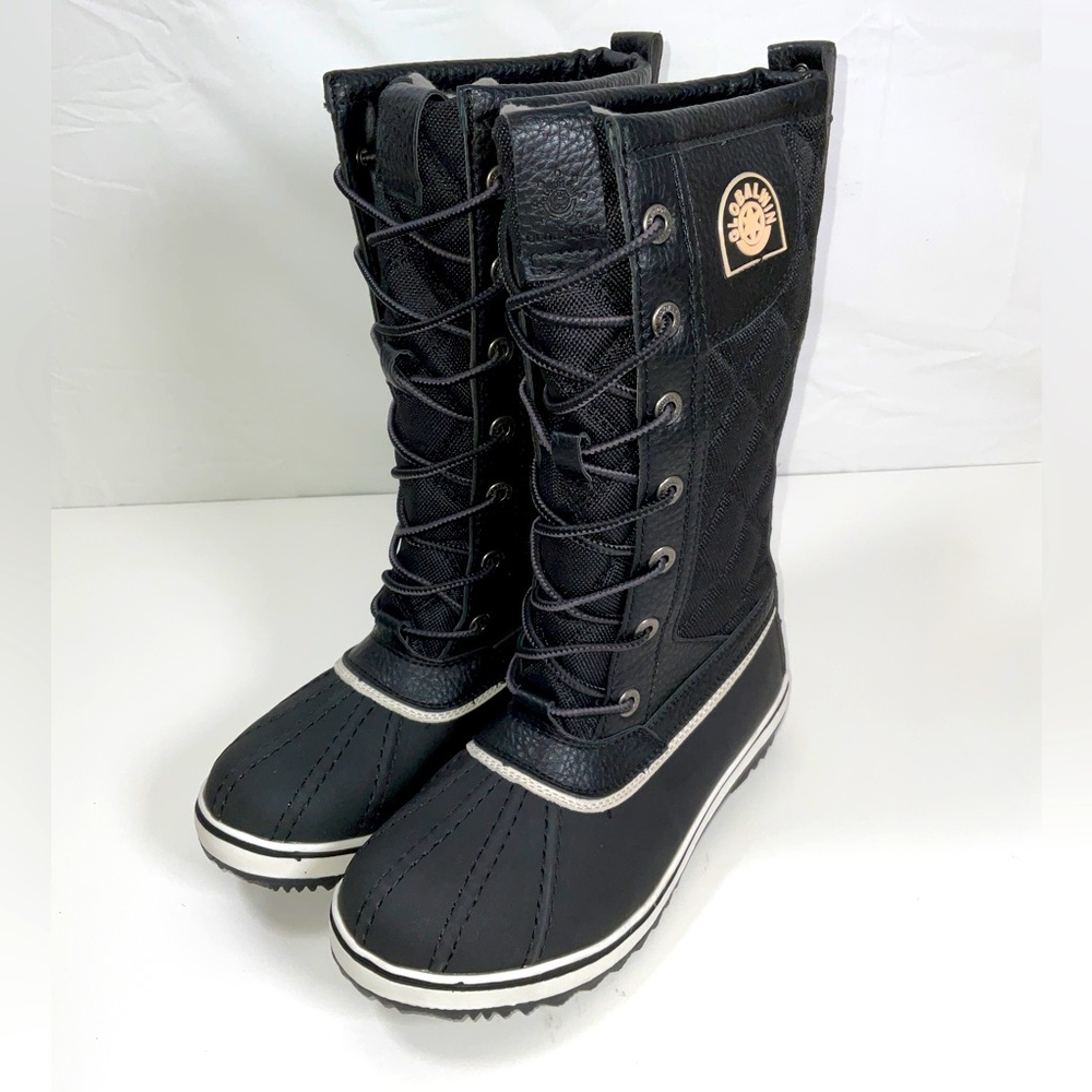 NWOB Women’s Global Win Lace Up‎ Black Winter Snow Boots Size 5.5